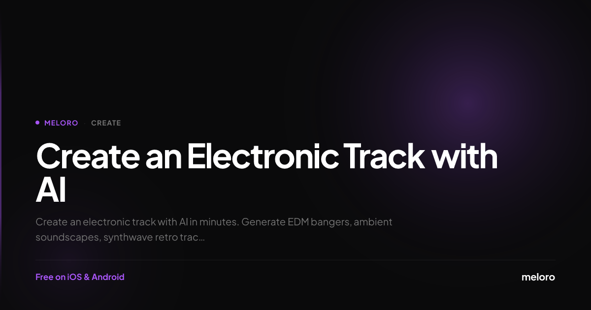 Create an Electronic Track with AI — Free EDM & Synth Music Generator ...