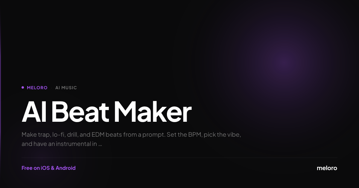 AI beat maker — beats you can actually rap on | Meloro